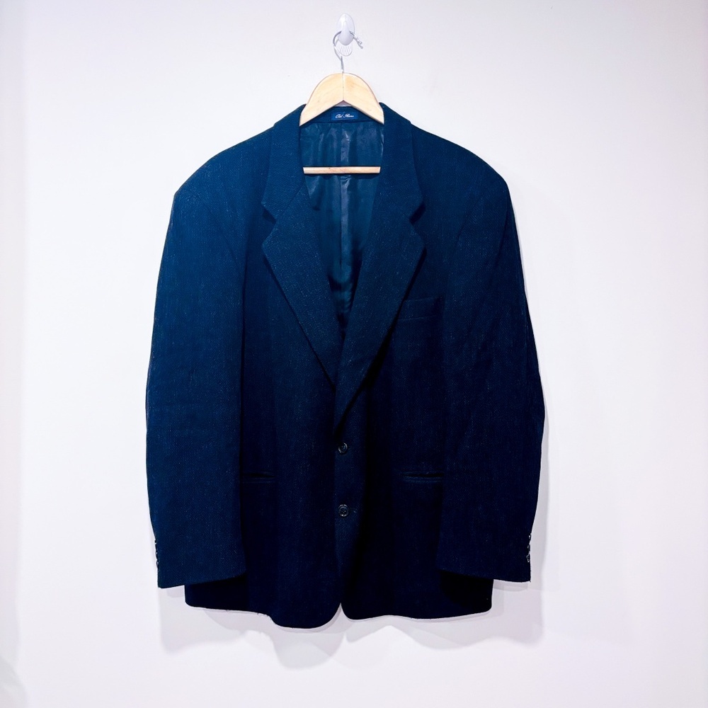 OLD RIVER Black Wool Blazer Classic Tailored Vintage | 44R *‎